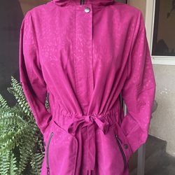Women’s Fuchsia  Light Weight Jacket With Hoodie