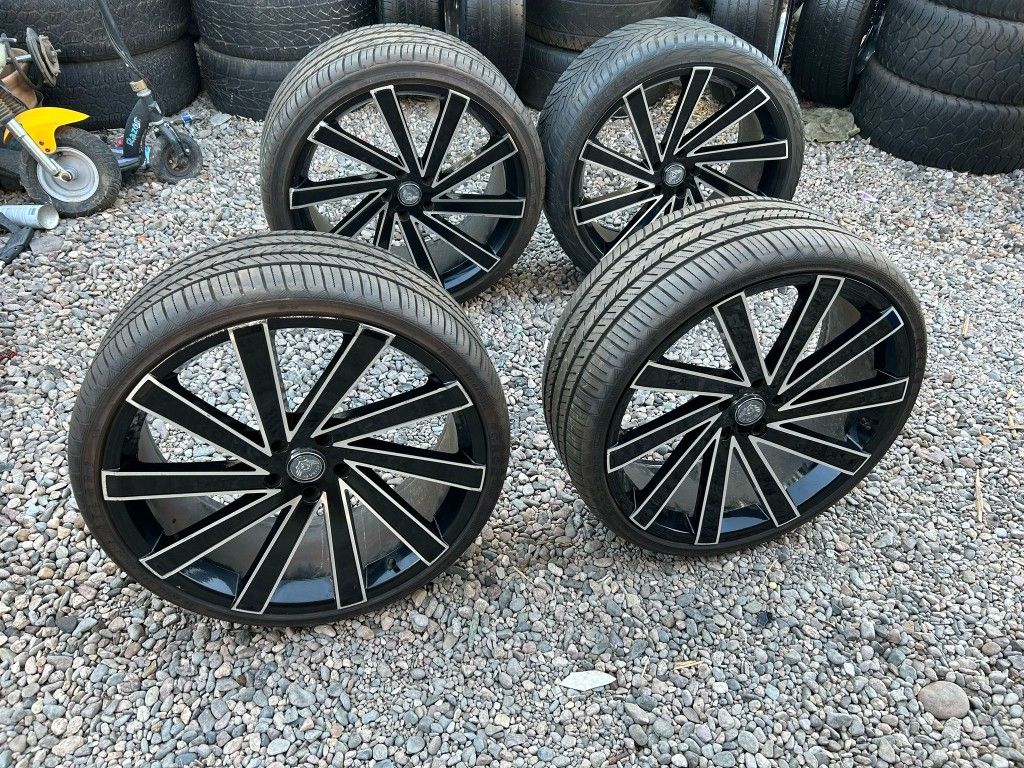 STAGGERS RIMS 295/30R22..255/30R22...5 LUGS FIT CHEVY CAMARO CHEVY S.10 CHEVY BLAYZER CHEVY CAMINO RANGE ROVER BMW