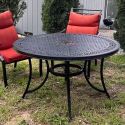 5-Piece Bronze Patio Table and  Four Chairs