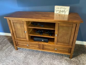 Solid wood entertainment center