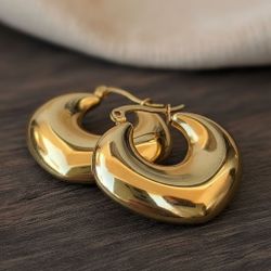 18k Gold Plated Heart Shape Earrings