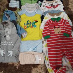 Very Nice Cute Baby Boys. Size Newborn- 6months. 16 Pieces Clothes Bundle & Baby Blanket