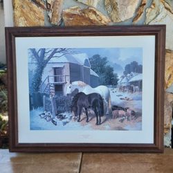 1993 "First Fall of Snow" J.F. Herring Sr. 1(contact info removed) Litho Print 26 x 31.5 inch