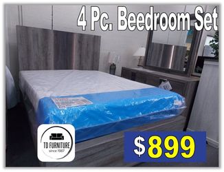 4 Pc. Queen size Bedroom Set, recamaras, furniture 