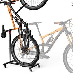 Vertical or Horizontal Bike Stand for Bikes with Up To 29” Wheels, No Drilling.