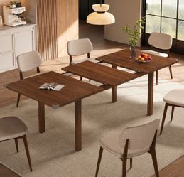 🟤 Extendable Dining Table – Brown Finish Brand New | Modern Style | Easy Assembly