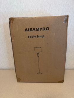 AIEAMPDO Black Metal Table Lamp E26 Bedside Desk Lamp Modern LM9004