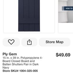 PlyGem Board & Batten Shutters Pair