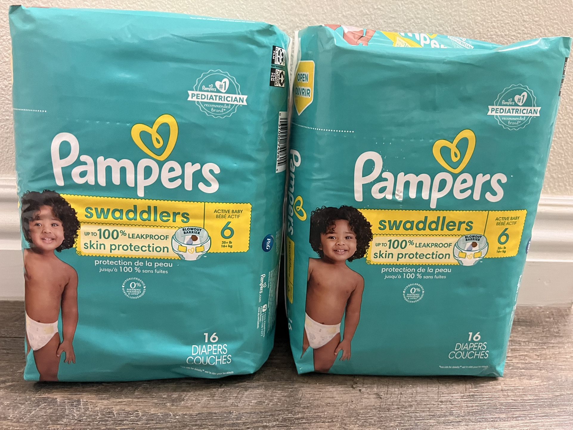 $7 Each  Bag        16 Diapers Size 6