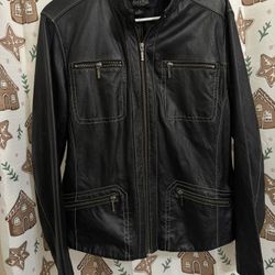 Peck & Peck Black Leather Jacket