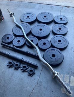 Dumbbells Weight And Curl  Bar