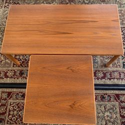Gorgeous Vintage mid Century Modern Danish Solid Teakwood Trioh Coffee And End Tables Made In Denmark!  