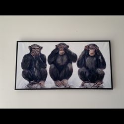 43x23 Appx Three Wise Monkeys See No Evil Hear No Evil Speaks no Evil  Reflective Paint 