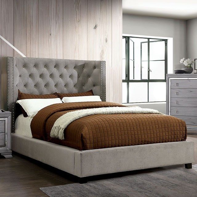 Cayla Queen Bed Frame Velvet Fabric