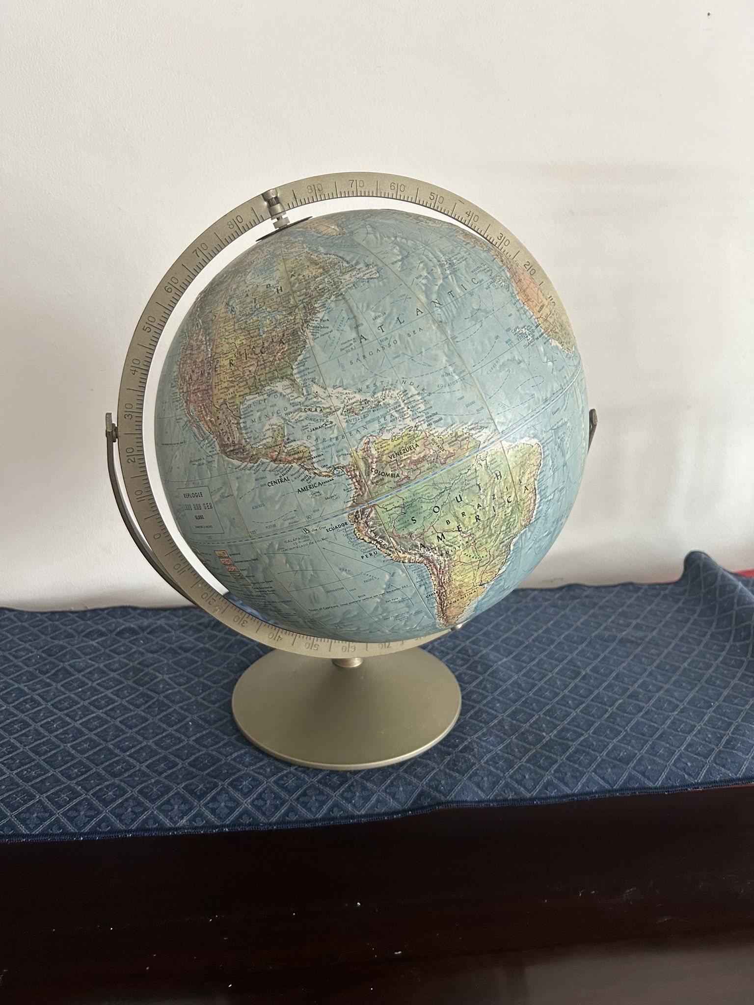 Authentic Late-1960s Replogle "Land and Sea" Desktop Globe