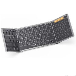 ProtoArc Foldable Bluetooth Keyboard, XK01 Folding Wireless Portable Keyboard with Numeric Keypad