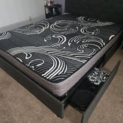 Queen BED FRAME WITH MATTRESS
