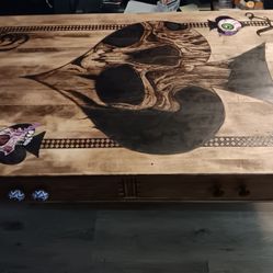 Custom Woodburnt Coffee Table. 