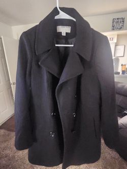 Womens Medium Black Winter Peacoat