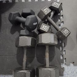 12 Pounds Dumbbells Set 15 Pounds Dumbbells Set 20 Pounds Dumbbells Set Weight Weightlift Excercise Workout Curl 