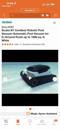 Shop AIPER Scuba N1 Cordless Robotic Pool Vacuum-Automatic Pool Vacuum for In-Ground Pools up to 1600 sq. ft. White
