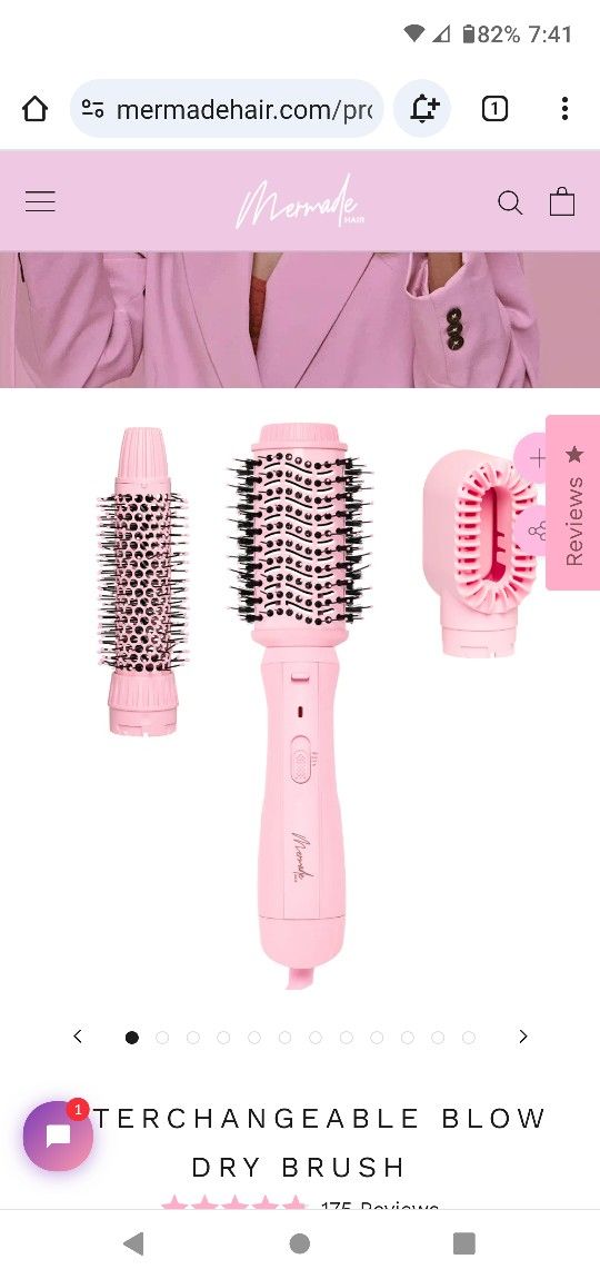 Mermade Interchangeable Blow Dry Brush new In Box