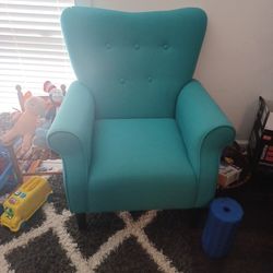 Teal Winged Chair