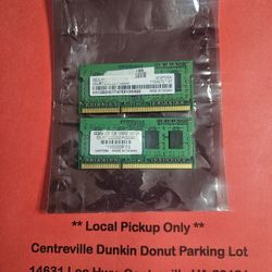 Two 1 GB  DDR3 Laptop Memory (Local Pickup Only)