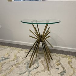 Gold And Glass Side Table