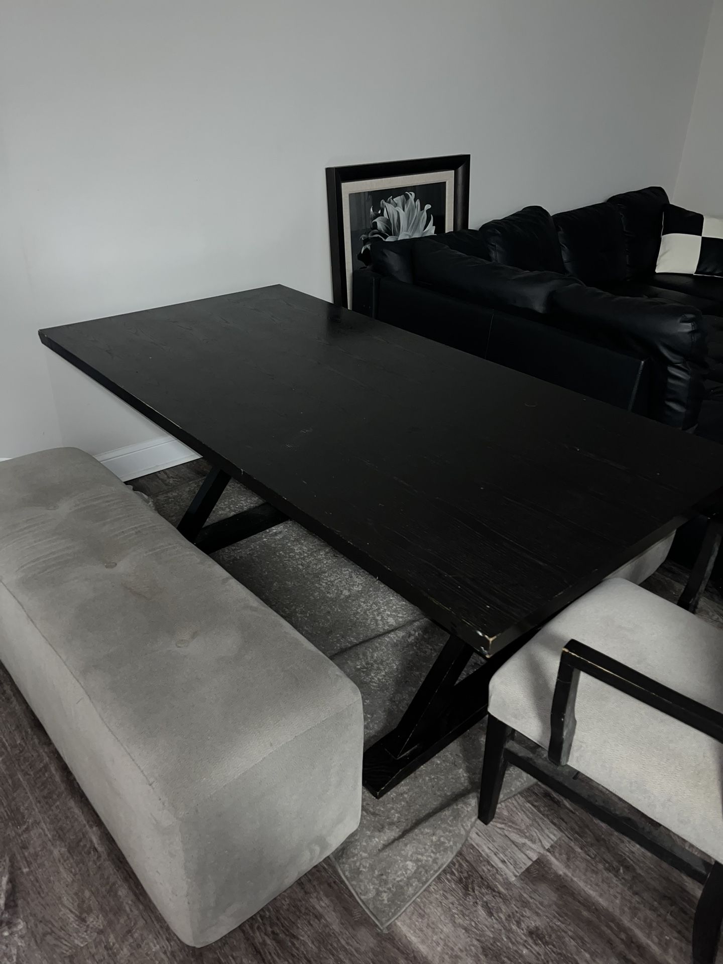 Black Wooden Dining Table Set