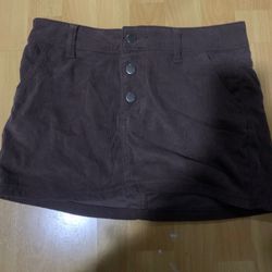 Brown Codoroy Skirt Size Small In Women
