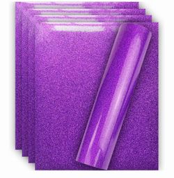 Purple Glitter HTV Heat Transfer Vinyl for T-Shirt, 12" X 10"(5 Sheets pack )$6 each Pack $ 15 for 3