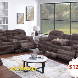 3 Pc Sofa, Loveseat And Recliner 