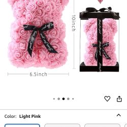 Rose Bear,Handmade Rose Teddy Bear, for Girlfriend and Daughter,10-inch Rose Flower Bear Gifts for Valentine's Day,Mother's Day,Wedding,Anniversary's 