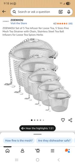 Set Of 5 Stainless Steel Tea Infuser Balls