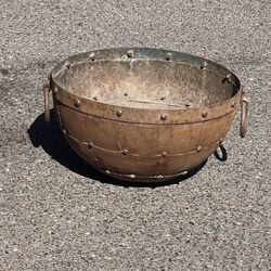 Large Round Heavy Metal Flower Pot 
