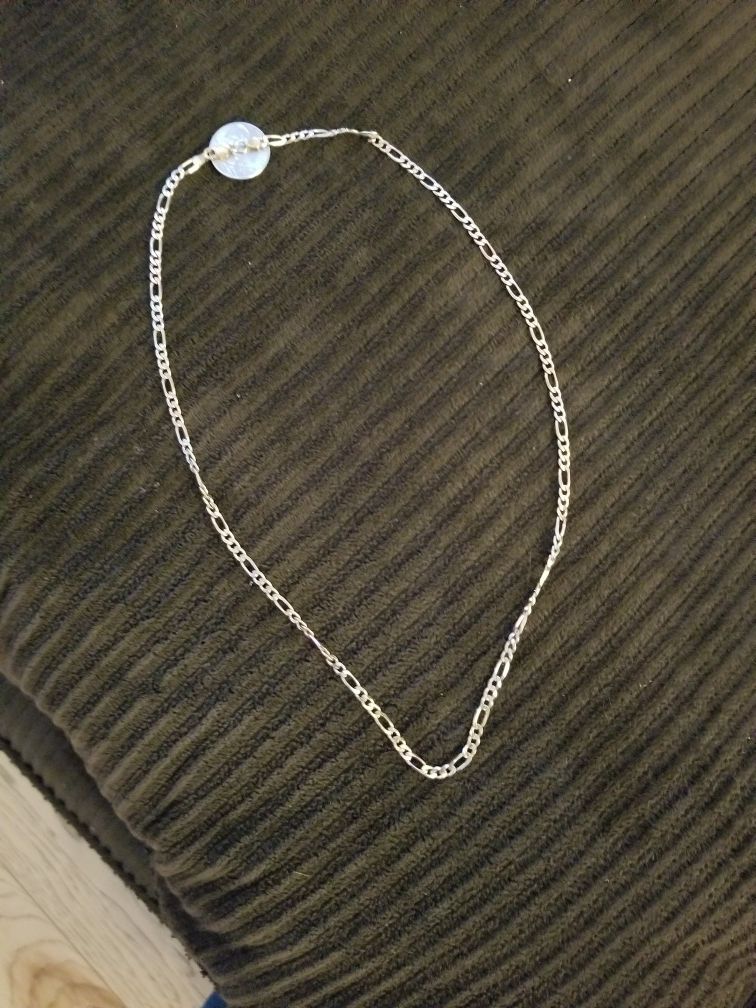 14k tri color diamond cut 22 inch figaro 2mm