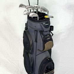 Complete RH Golf Club Set | Dunlop Max 357 Irons Woods Putter & GolfSmith Cart Bag