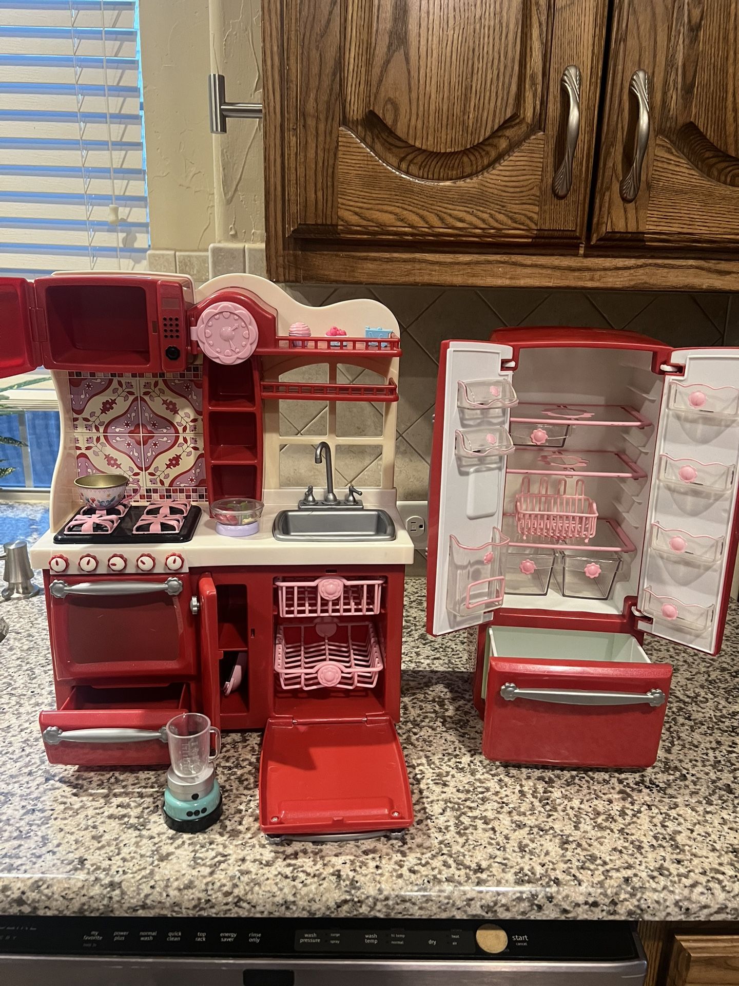 Our Generation Red Gourmet Kitchen and accessories