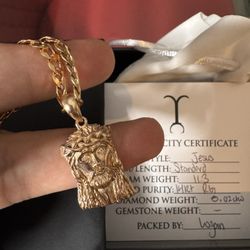 New 14k Solid Gold 11.3g Jesus Pendant