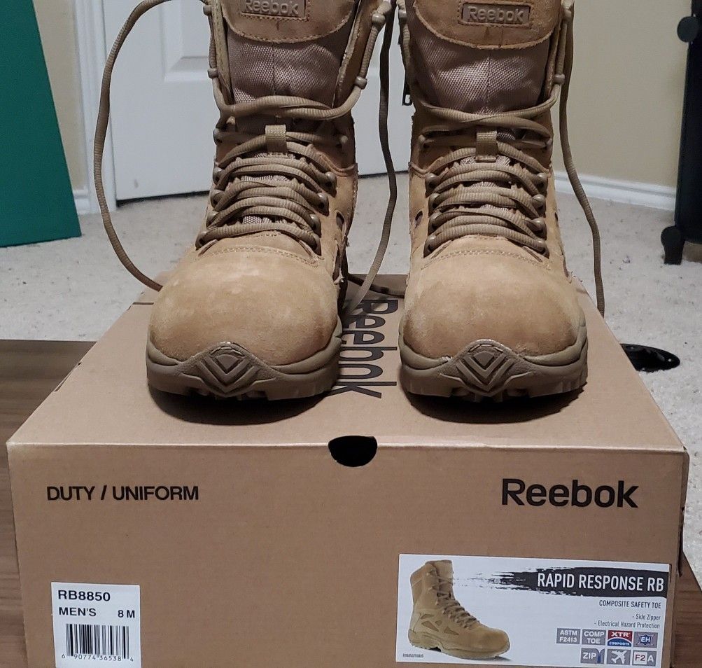 Reebok steel toe work boots size 8 mens