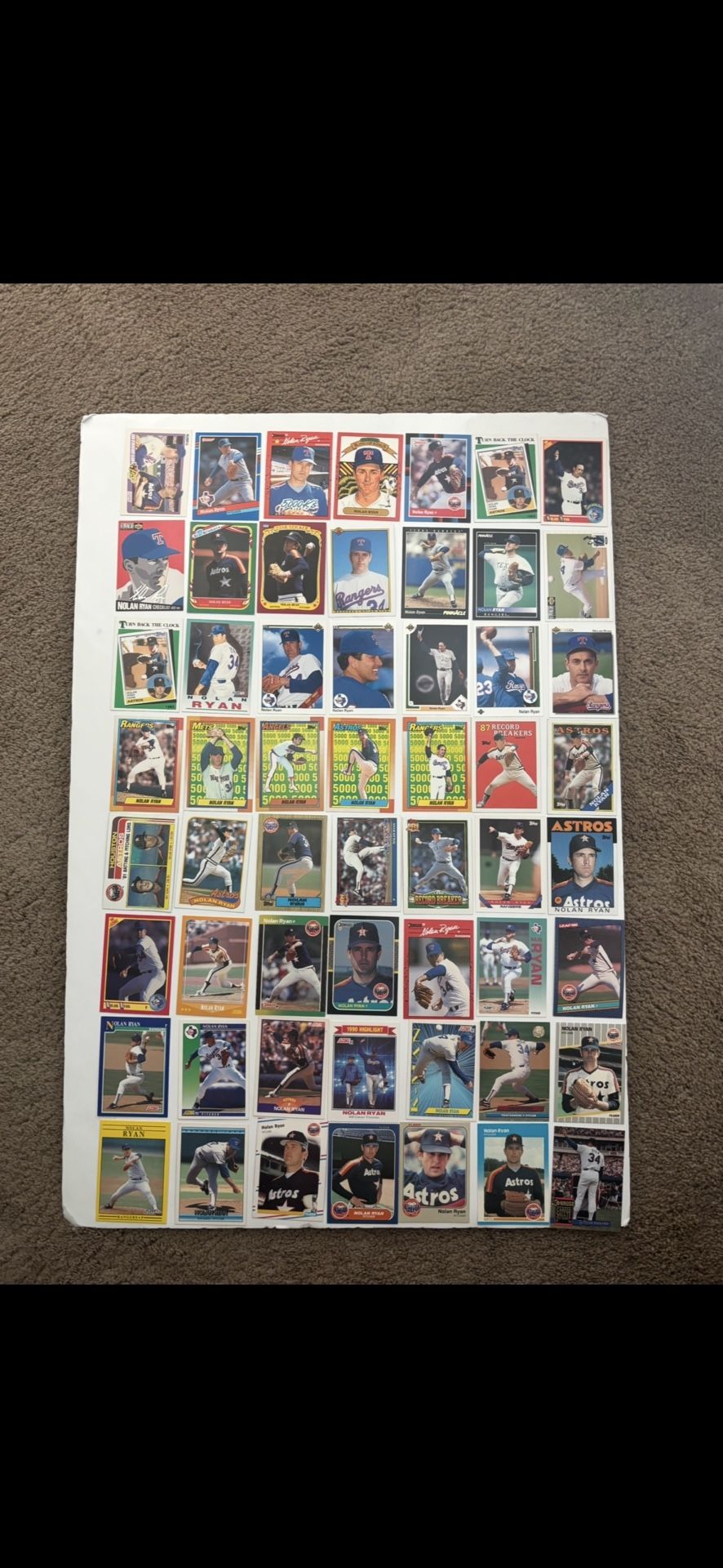 56 Different Nolan Ryan Baseball Cards
