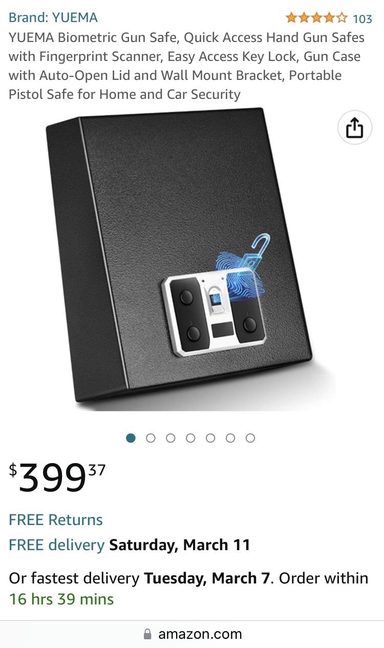 Brand New Fingerprint Password Or Key Operated Safety Jewellery Gun Safe Box Wall Attachable Household