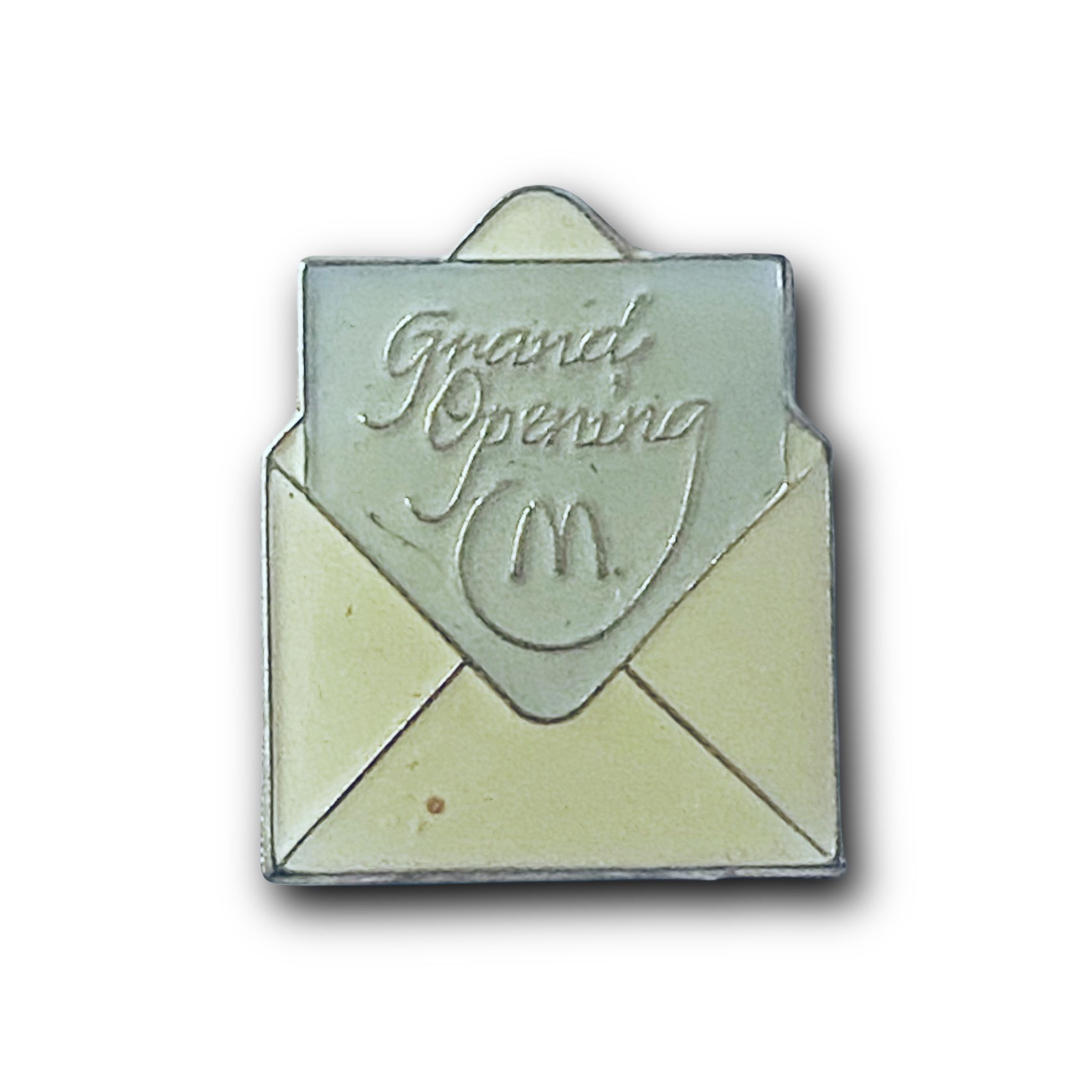 McDonald’s Pin Grand Opening Invitation 1970s Mailing Letter Envelope Lapel Pin
