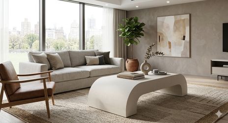 Crips Linen Modern Arch Coffee Table