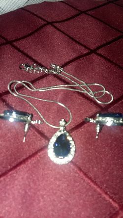 Blue and Clear Waterdrop NECKLACE and EARRINGS SET