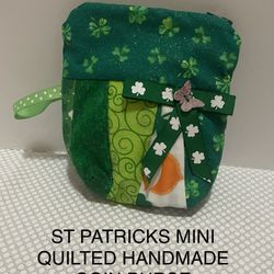 ST PATRICKS DAY MINI QIULTED HANDMADE COIN PURSE 