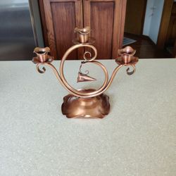 Solid Copper Mid Century/Gorgonia Candelabra