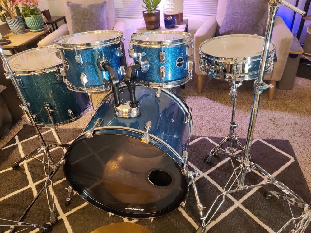 Pdp By DW 5pc Drum set Complete Cymbals Stands Bass Pedal Throne Ready To Play