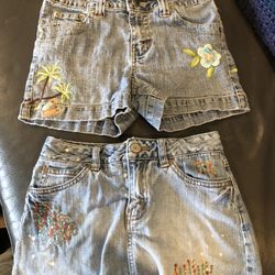 Girls 8 Denim - Skirt And Embroidered Shorts - Summer Fun